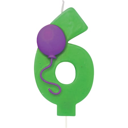 #6 Balloon Candle, 3, 6PK